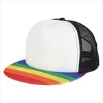 Rainbow Visor with White Crown and Black Mesh